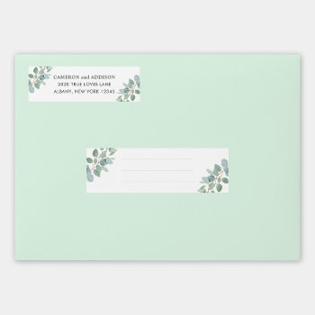 Elegant Modern Eucalyptus Wedding Envelope by girlygirlgraphics at Zazzle