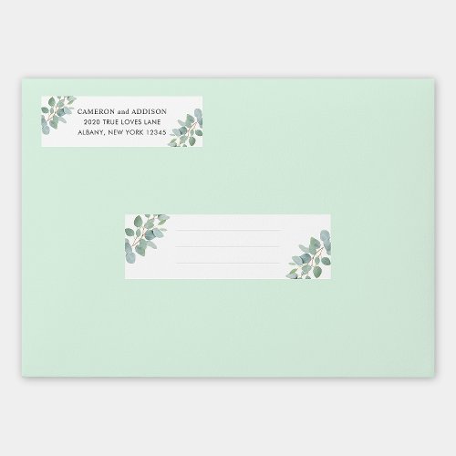 Elegant Modern Eucalyptus Wedding Envelope