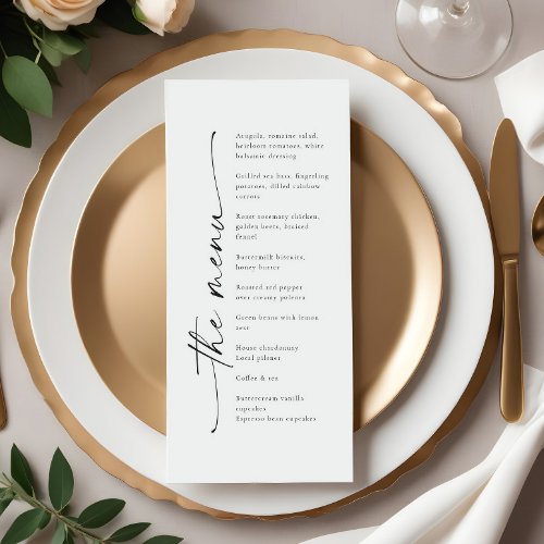 Elegant Modern Event or Wedding Reception Menu