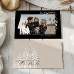  Elegant Modern Fa La La Photo Evergreen Christmas Holiday Card