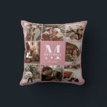 Elegant Modern Family Photo Collage Blush Pink Throw Pillow<br><div class="desc">This 8 Photo Collage Modern Family Personalized Throw Pillow is the perfect way to turn your favorite family photos into a cute and trendy keepsake. With a simple, modern design and elegant Monogram, it's fully customizable to fit your style. Ideal for gifting on Mother’s Day, Father’s Day, birthdays, Christmas, anniversary...</div>