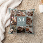 Elegant Modern Family Photo Collage Housewarming Throw Pillow<br><div class="desc">This 8 Photo Collage Modern Family Personalized Throw Pillow is the perfect way to turn your favorite family photos into a cute and trendy keepsake. With a simple, modern design and elegant Monogram, it's fully customizable to fit your style. Ideal for gifting on Mother’s Day, Father’s Day, birthdays, Christmas, anniversary...</div>