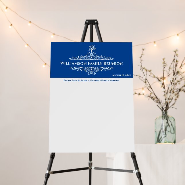 Elegant Modern Family Tree Reunion Foam Board (In Situ (Stand))