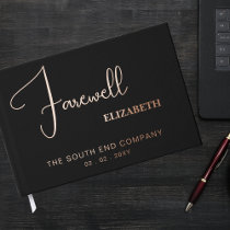 Elegant Modern Farewell Leaving Party Retirement Foil Guest Book