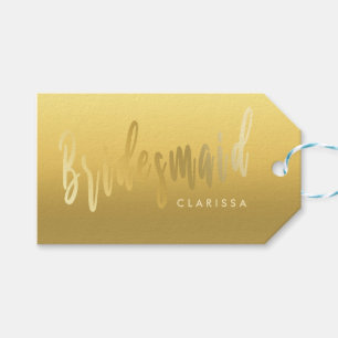 Elegant & modern faux gold bridesmaid gift tags