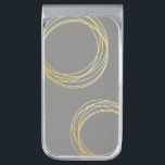 elegant modern faux gold geometric circles silver finish money clip<br><div class="desc">Minimalist,  modern and stylish design representing faux gold circles and grey background.</div>