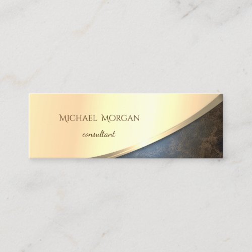 Elegant  Modern  Faux Gold Leather Look Mini Business Card