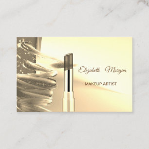 Elegant Modern Faux Gold ,Lipstick Business Card