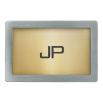 Elegant Modern Faux Gold Look Monogrammed Belt Buckle