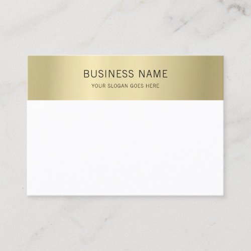 Elegant Modern Faux Gold White Minimalist Template Business Card
