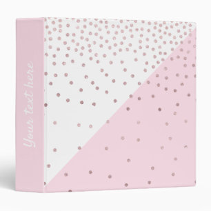Elegant modern faux rose gold glitter confetti 3 ring binder