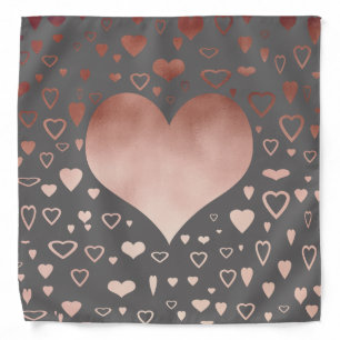elegant modern faux rose gold hearts pattern bandana