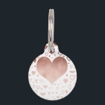 elegant modern faux rose gold hearts pattern pet ID tag<br><div class="desc">Elegant,  modern and stylish design representing faux rose gold hearts pattern.</div>