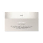 Elegant Modern Faux Silver Foil and Taupe Monogram