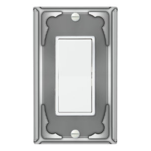 Elegant Modern Faux White Chic Fancy Metal Trendy Light Switch Cover