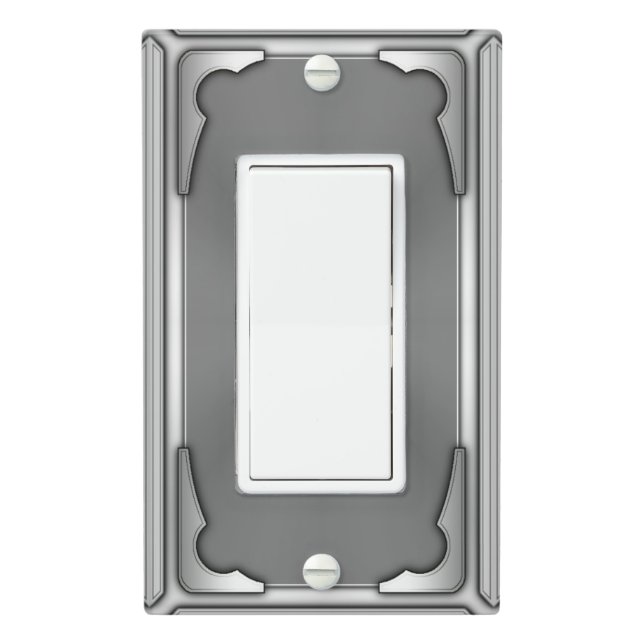 Elegant Modern Faux White Chic Fancy Metal Trendy Light Switch Cover (In Situ)