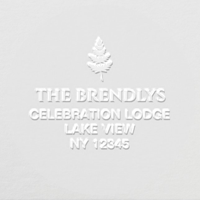 Elegant Modern Fern Leaf Return Address Embosser (Design)