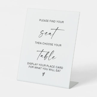 Elegant Modern Find your seat Wedding Seating Sign