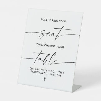 Elegant Modern Find your seat Wedding Seating Sign