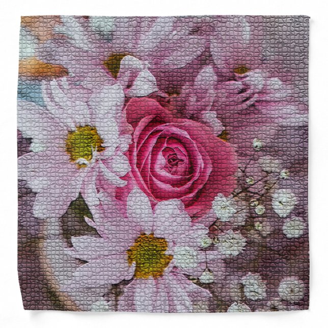 Elegant Modern Floral Bandana (Front)
