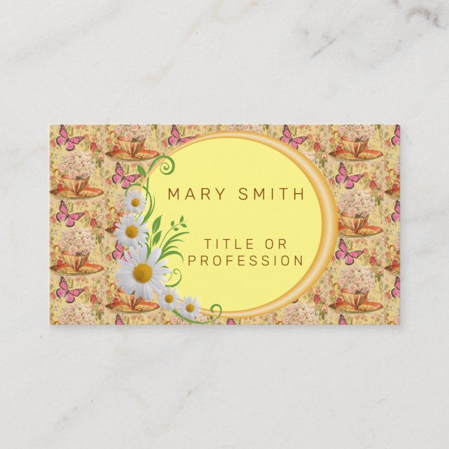 Elegant Modern Floral Business Card (Front)