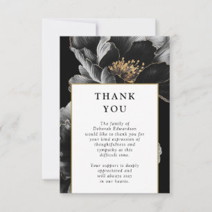 Elegant Modern Floral Celebration Of Life Funeral Thank You Card