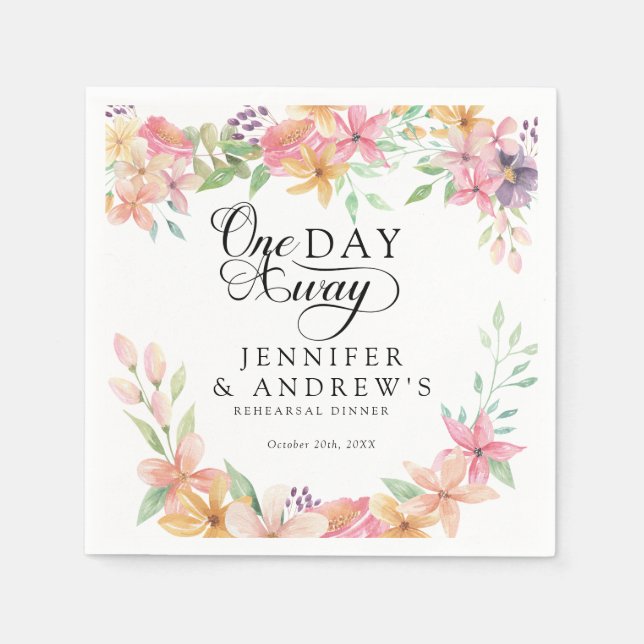 Elegant Modern Floral Classic | Rehearsal Dinner Napkins (Front)