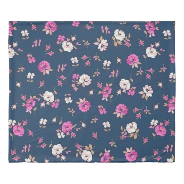 Elegant Modern Floral Duvet Cover (Back)