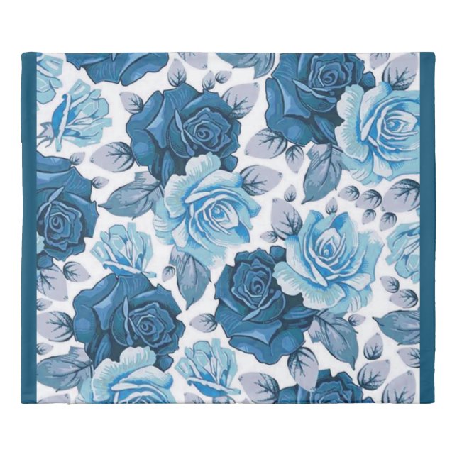 Elegant Modern Floral Duvet Cover (Back)