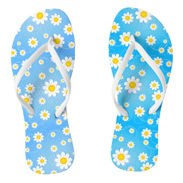 Elegant Modern Floral Flip Flops (Footbed)
