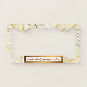 Elegant Modern Floral Gold White Line Collection License Plate Frame