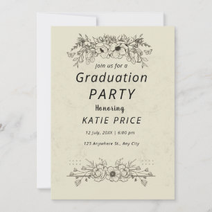 elegant modern FLORAL Graduation Invitations