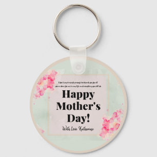 Elegant Modern Floral Happy Mothers Day Keychain