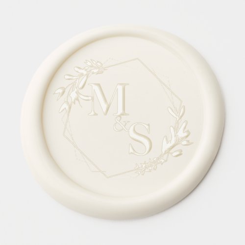 Elegant Modern Floral Minimalist Couple Monograms  Wax Seal Sticker