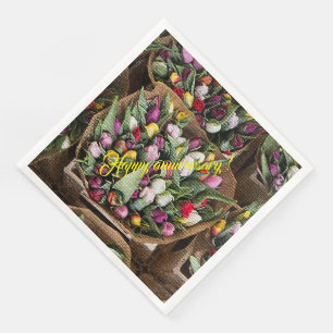 Elegant Modern Floral Paper Dinner Napkins