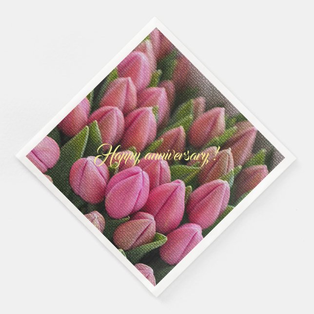 Elegant Modern Floral Paper Dinner Napkins (Corner)