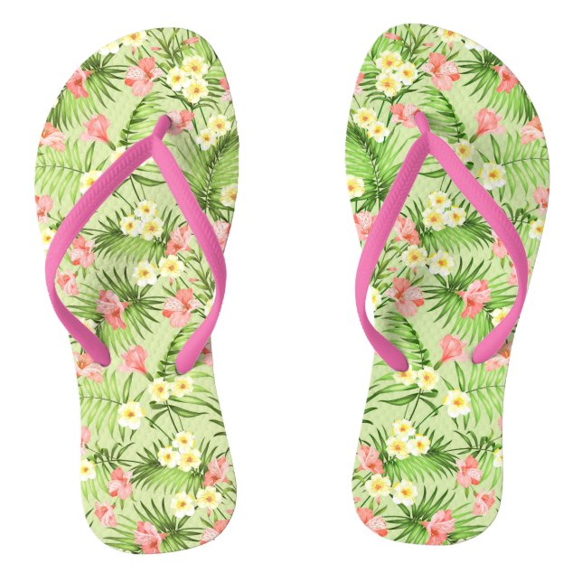 Elegant Modern Floral Rose Flip Flops (Footbed)