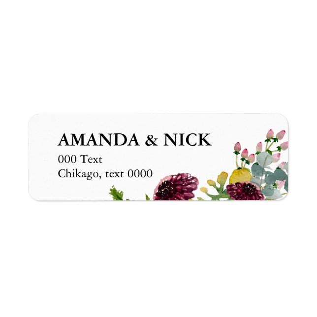 Elegant modern floral simple minimalistic  label (Front)