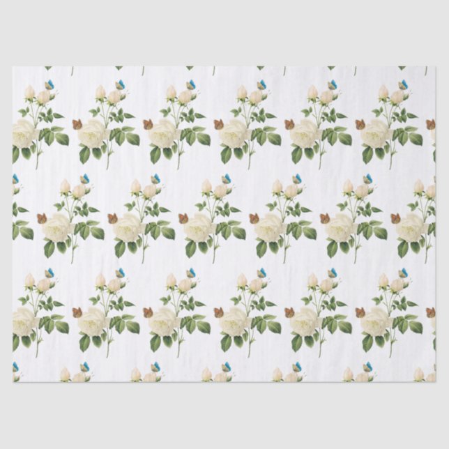 Elegant Modern Floral Tissue Paper (Front)