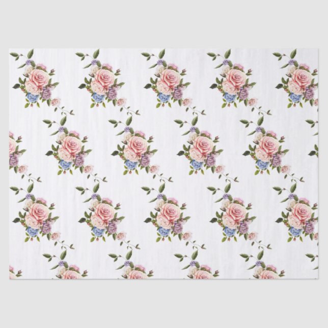 Elegant Modern Floral Tissue Paper (Front)
