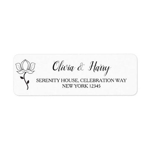 Elegant Modern Floral Wedding Return Address Label
