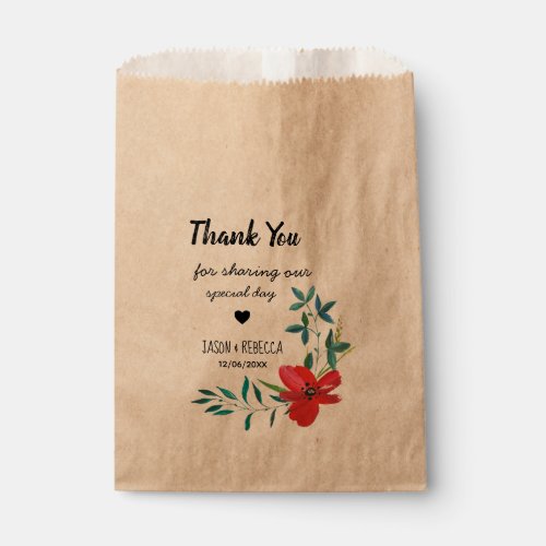 Elegant Modern Floral Wedding Thank You
