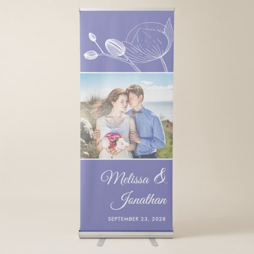 Elegant modern floral white orchids wedding photo  retractable banner