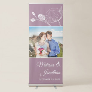 Elegant modern floral white orchids wedding photo retractable banner