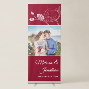 Elegant modern floral white orchids wedding photo retractable banner