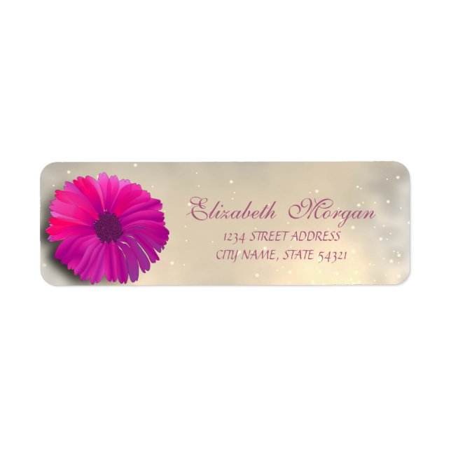 Elegant Modern Flower  Address Label (Front)