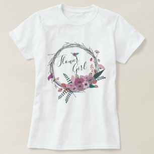 Elegant & modern flower wreath flower girl T-Shirt
