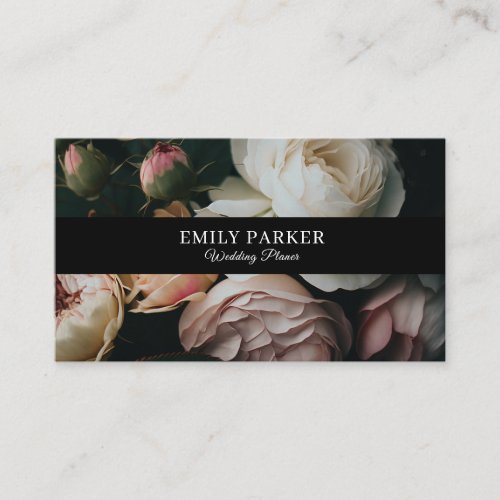 Elegant modern flowers business card