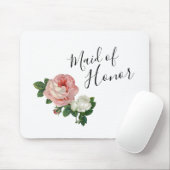 Elegant modern flowers roses maid of honor mouse pad (With Mouse)