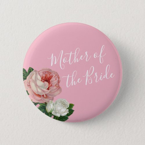 Elegant modern flowers roses mother of the bride button